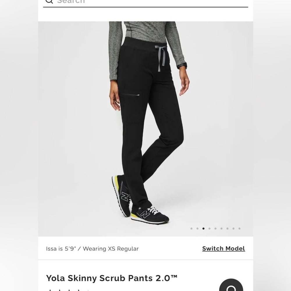 Figs Yola Black skinny scrub pants| Large* like new| Black